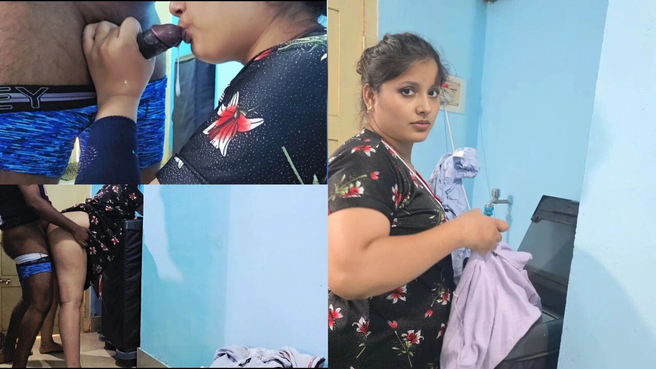 I fuck my big stepsister  she washing clothes