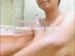 Slutty indian housewife bathing nude on webcam
