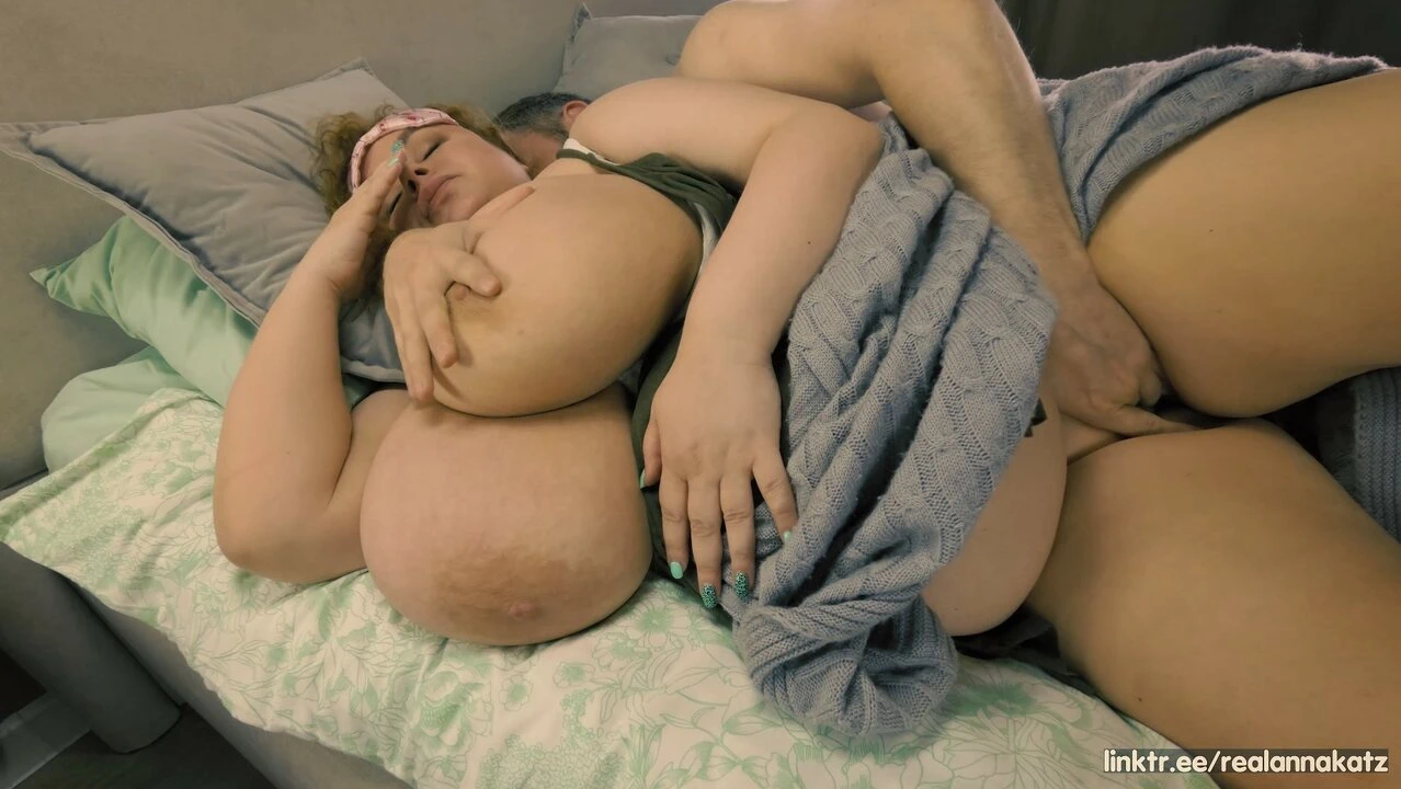 Stepson in bed with busty stepmom. She thinks it’s her husband at first. He fondled and fucked her